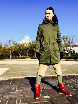 「H&M（エイチ・アンド・エム）のアイテム（モッズコート）」を使った、Acinonyx Jubatusさん（メンズ・180cm）の冬コーディネート