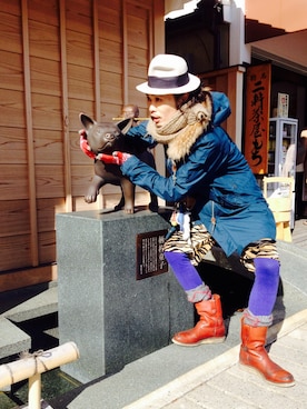 「Johnbull（ジョンブル）のアイテム（モッズコート）」を使った、Acinonyx Jubatusさん（メンズ・180cm）の冬コーディネート