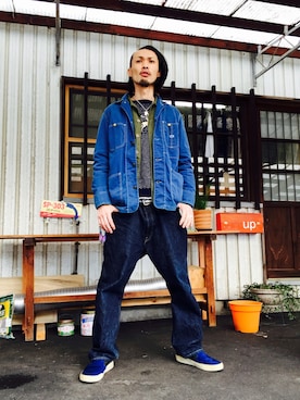 「アイテム（カバーオール）」を使った、Acinonyx Jubatusさん（メンズ・180cm）の冬コーディネート