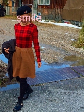 「Marc by Marc Jacobs（マークバイマークジェイコブス）のアイテム（ブーツ）」を使った、ayumi☺︎さん（レディース・157cm）の冬コーディネート