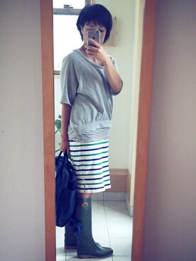 「WR（ダブルアール）のアイテム」を使った、miemさん（レディース・149cm）の夏コーディネート