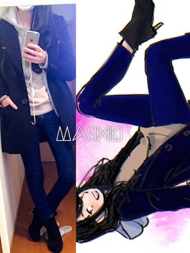 「chuxxx（チュウ）のアイテム（ジャケット/アウター）」を使った、MASHIKIさん（レディース・165cm）の冬コーディネート