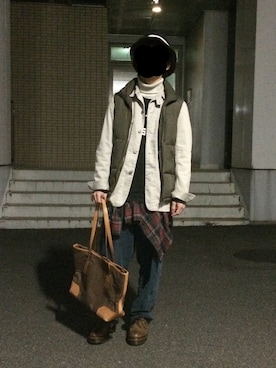 「Gジャン×タートルネック」｜ななおさん（メンズ・165cm）の冬コーディネート