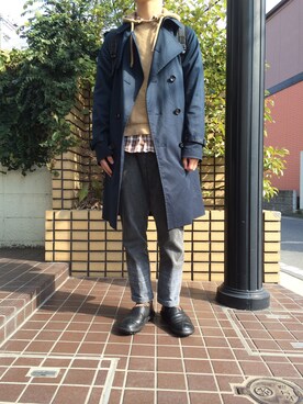 「プルオーバーパーカー」｜「アイテム（その他シューズ）」を使った、ななおさん（メンズ・165cm）の冬コーディネート
