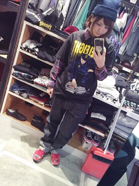 「ROLLING CRADLE（ローリングクレイドル）のアイテム（パンツ）」を使った、yuko✴︎さん（レディース・157cm）の秋コーディネート