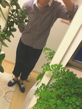 「SHOO・LA・RUE（シューラルー）のアイテム（その他パンツ、ブルー系）」を使った、yuuuさん（レディース・161cm）の夏コーディネート