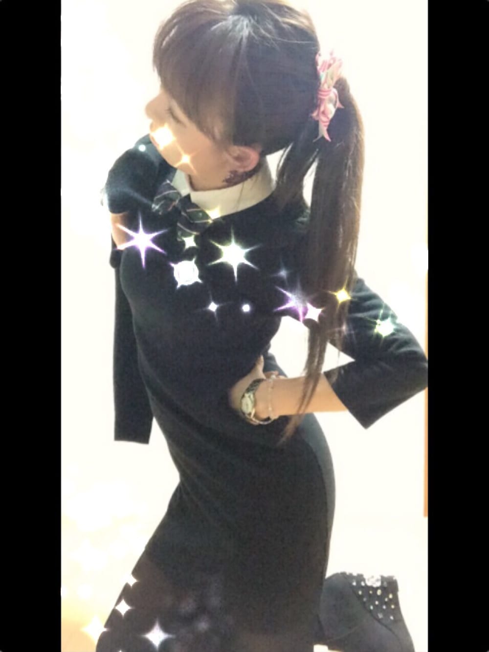 「仕事着、ブーティ、RANDA、ブラック、きちんとスタイル、dazzlin」｜「RANDAのブーツがきらっきら。（ブーティ、ブラック系）」を使った、♡chiecolate♡さん（レディース・164cm）の冬コーディネートの1枚目の写真
