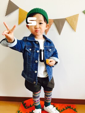 「キッズレギンス部」｜♡SO♤さん（キッズ・90cm）の春コーディネート