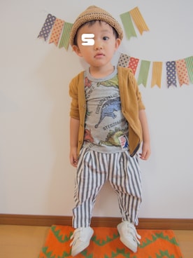 「F.O.KIDS（エフオーキッズ）のアイテム（タンクトップ）」を使った、♡SO♤さん（キッズ・90cm）の夏コーディネート