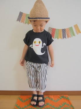 「SPACE（スペース）のアイテム（トップス）」を使った、♡SO♤さん（キッズ・100cm）の夏コーディネート