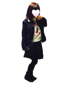 「g.v.g.v.」｜「アイテム（デニムジャケット）」を使った、saechiさん（レディース・144cm）の春コーディネート