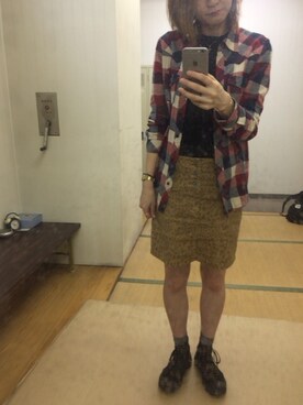 「Heather（ヘザー）のアイテム（シャツ/ブラウス、その他）」を使った、しずかさん（レディース・160cm）の秋コーディネート