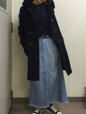 「Another Edition（アナザーエディション）のアイテム（ダッフルコート）」を使った、しずかさん（レディース・160cm）の冬コーディネート