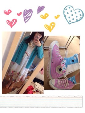 「B.L.U.E（ビーエルユーイー）のアイテム（パーカー）」を使った、りんごさん（レディース・157cm）の春コーディネート