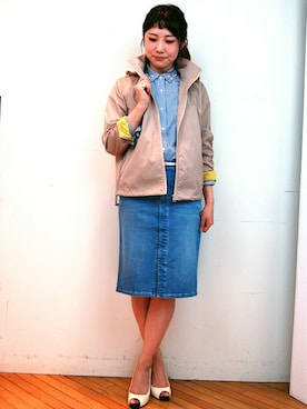 「アイテム（ナイロンジャケット）」を使った、kettyさん（レディース・158cm）の春コーディネート