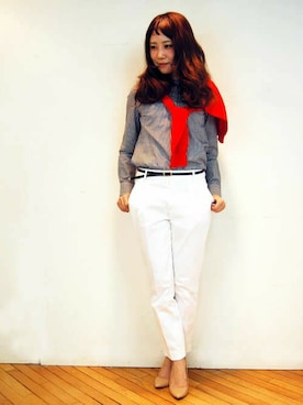 「ギンガムチェックシャツ」｜kettyさん（レディース・158cm）の春コーディネート