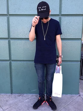 「BLK DNM（ブラックデニム）のアイテム（パンツ）」を使った、Billy Sungさん（メンズ・170cm）の夏コーディネート