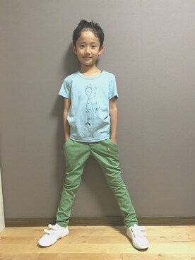 「SPERGA（スペルガ）のアイテム」を使った、maccomaccoさん（キッズ・123cm）の秋コーディネート