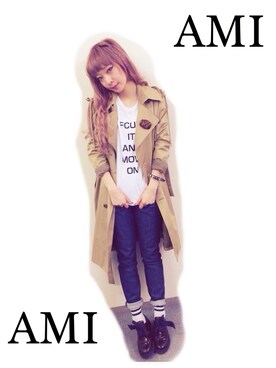 「G.V.G.V.（ジーヴィージーヴィー）のアイテム（トレンチコート）」を使った、AMIAYAさん（レディース・160cm）の春コーディネート