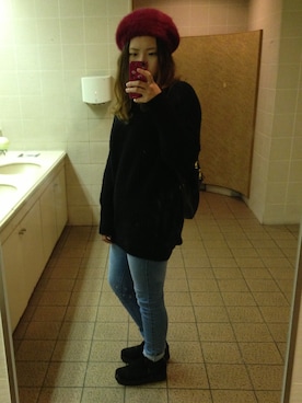 「黒ニット」｜Rieさん（レディース・159cm）の春コーディネート