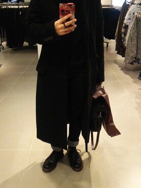 「Ralph Lauren」｜「アイテム（チェスターコート）」を使った、2ncさん（レディース・152cm）の冬コーディネート