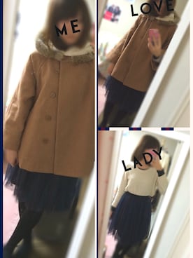 「アイテム（ポンチョ）」を使った、やかかさん（レディース・159cm・20代）の冬コーディネート
