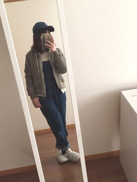 「アイテム（MA-1）」を使った、やかかさん（レディース・159cm・20代）の春コーディネート