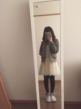 「アイテム（MA-1）」を使った、やかかさん（レディース・159cm・20代）の春コーディネート