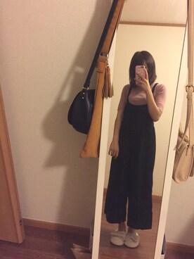 「simple」｜「アイテム（オールインワン・サロペット）」を使った、やかかさん（レディース・159cm）の秋コーディネート