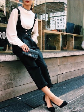 「chanel」｜「アイテム（サロペット/オーバーオール）」を使った、saori_5826さん（レディース・160cm）の冬コーディネート