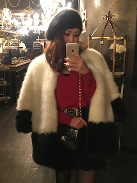 「chanel」｜「アイテム（ノーカラージャケット）」を使った、saori_5826さん（レディース・160cm）の冬コーディネート