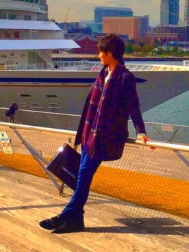 「collective.（コレクティブ）のアイテム（ジャケット/アウター）」を使った、齋藤 康倫さん（メンズ・180cm）の冬コーディネート