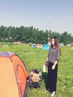 「VANS（バンズ）のアイテム（その他シューズ、ブラック系）」を使った、绿桃侠_さん（レディース）の春コーディネート