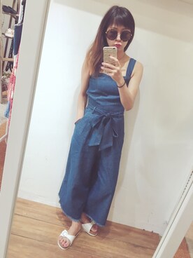 「TITTY&CO.（ティティーアンドコー）のアイテム（つなぎ/オールインワン）」を使った、yuuさん（レディース・152cm）の春コーディネート