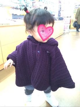 「アイテム（ポンチョ、ブルー系）」を使った、fuji_miさん（レディース・154cm）の春コーディネート