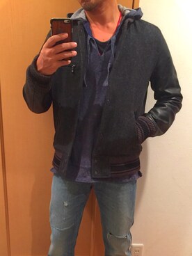 「JOURNAL STANDARD（ジャーナルスタンダード）のアイテム（スタジャン）」を使った、yaggysさん（メンズ・171cm）の秋コーディネート