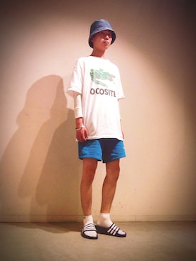 「スウェットショーツ」｜Tomohiro Yajimaさん（メンズ・173cm）の夏コーディネート
