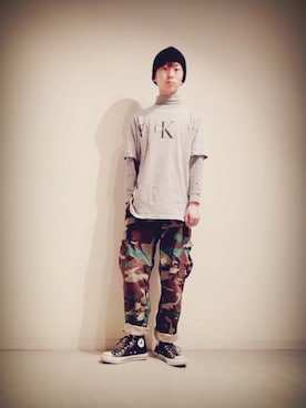 「DISCOVERED（ディスカバード）のアイテム（アクセサリー）」を使った、Tomohiro Yajimaさん（メンズ・173cm）の秋コーディネート