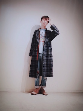「ミッキーT」｜「アイテム（その他アウター）」を使った、Tomohiro Yajimaさん（メンズ・173cm）の秋コーディネート