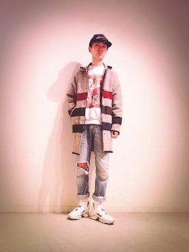 「WOOLRICH（ウールリッチ）のアイテム（その他アウター）」を使った、Tomohiro Yajimaさん（メンズ・173cm）の秋コーディネート