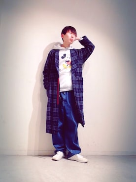 「プルオーバーパーカー」｜「アイテム（その他アウター）」を使った、Tomohiro Yajimaさん（メンズ・173cm）の冬コーディネート