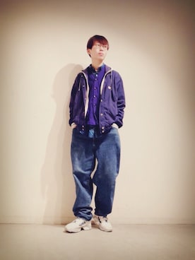 「レタードカーディガン」｜「アイテム（ジャケット/アウター）」を使った、Tomohiro Yajimaさん（メンズ・173cm）の冬コーディネート