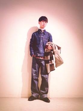 「WOOLRICH（ウールリッチ）のアイテム（その他アウター）」を使った、Tomohiro Yajimaさん（メンズ・173cm）の冬コーディネート