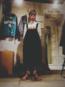 「Guess（ゲス）のアイテム（オールインワン・サロペット）」を使った、Tomohiro Yajimaさん（メンズ・173cm）の春コーディネート