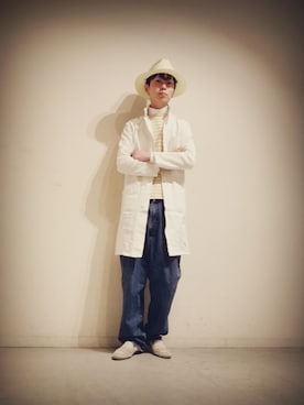 「バスクシャツ」｜「アイテム（その他アウター）」を使った、Tomohiro Yajimaさん（メンズ・173cm）の春コーディネート