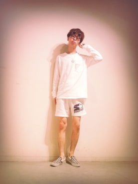「STARTER（スターター）のアイテム（パンツ）」を使った、Tomohiro Yajimaさん（メンズ・173cm）の夏コーディネート