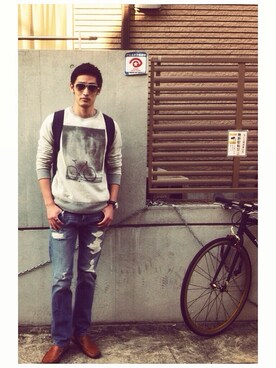 「Abercrombie&Fitch（アバークロンビーアンドフィッチ）のアイテム（バッグ）」を使った、Teruaki さん（メンズ・177cm）の春コーディネート