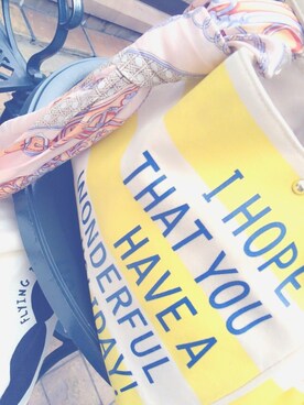 「yellow」｜「アイテム（財布/小物）」を使った、achaさん（レディース・160cm）の春コーディネート