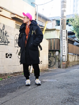 「banalchicbizarre」｜「アイテム（モッズコート）」を使った、ShunNakagawaさん（メンズ・170cm）の冬コーディネート