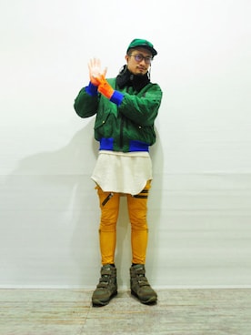 「Ralph Lauren」｜「アイテム（ミリタリージャケット）」を使った、ShunNakagawaさん（メンズ・170cm）の冬コーディネート